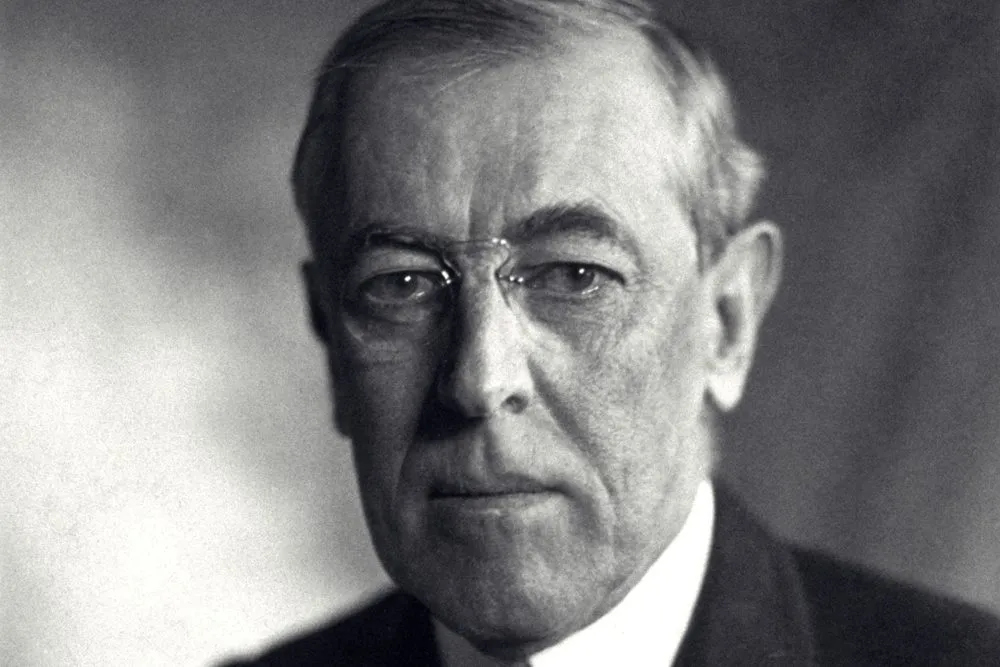 Portrait of President Woodrow Wilson, who asked Congress to declare war in 1917